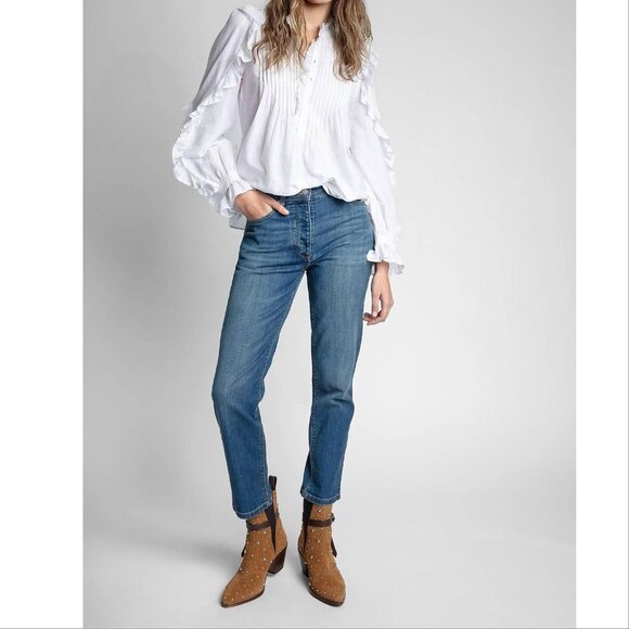 ZADIG & VOLTAIRE Tyler Cecilia Dream Stud Boots EU 41 11 Folk Suede Western NEW - Picture 2 of 15